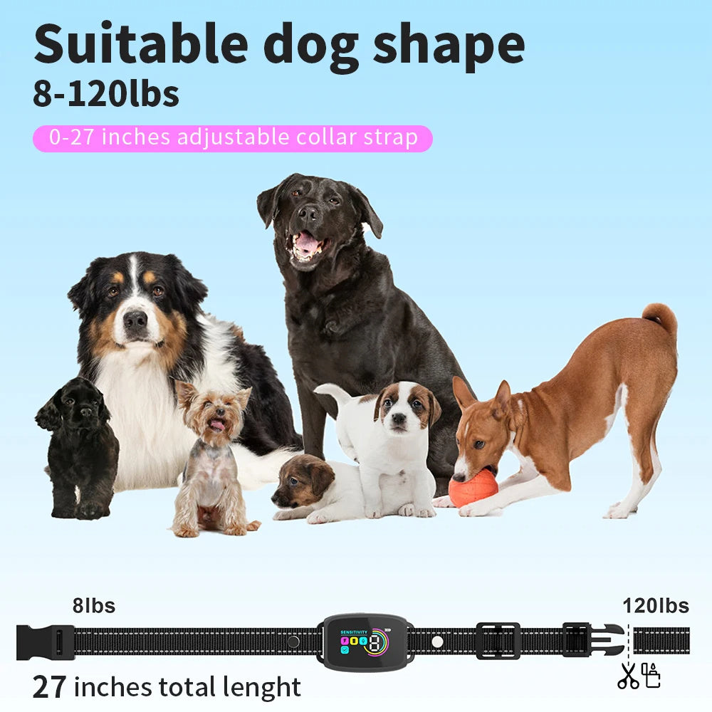 Smart Automatic Anti Barking Dog Collar Rechargeable Bark Stopper Stop Barking HD Digital Display IP67 Waterproof Collar - ThreeSixty Trend