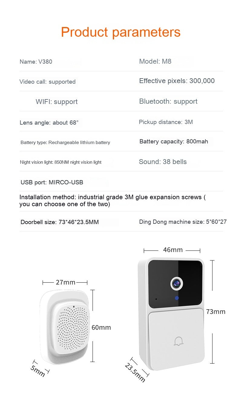 Wireless Visual Home Smart Doorbell Camera - ThreeSixty Trend